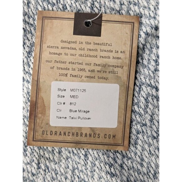 Old Ranch Talvi Pullover Shirt Medium Long Sleeve Sweater Fleece Baseball Raglan - Picture 5 of 13